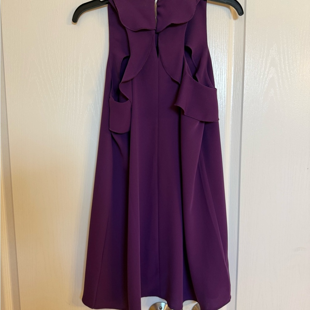 LOFT Purple Ruffle Mini Dress